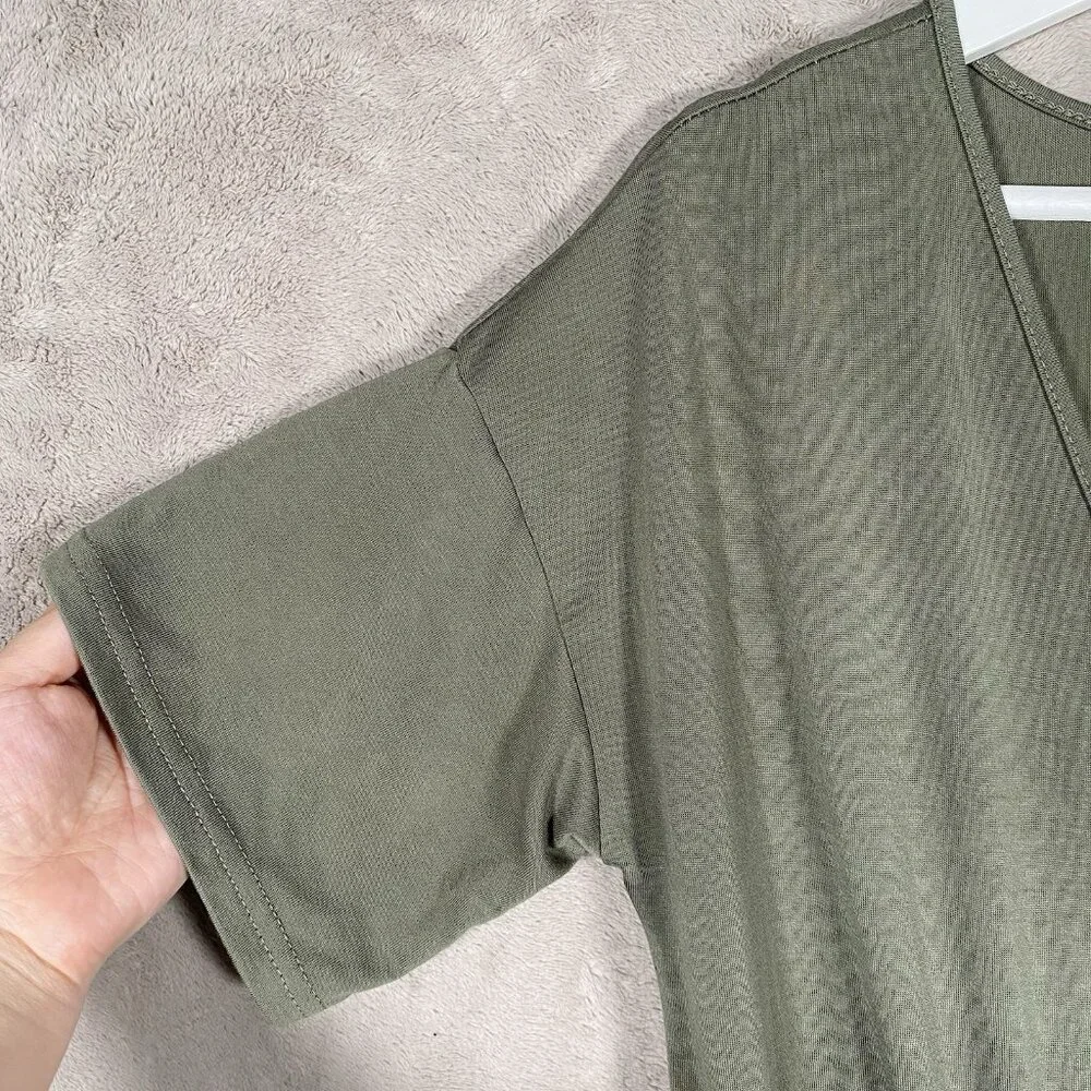 Umgee Wide Leg Crop Jumpsuit Size M Olive Moss Green Boho Beachy Resort Vacation - Picture 5 of 12